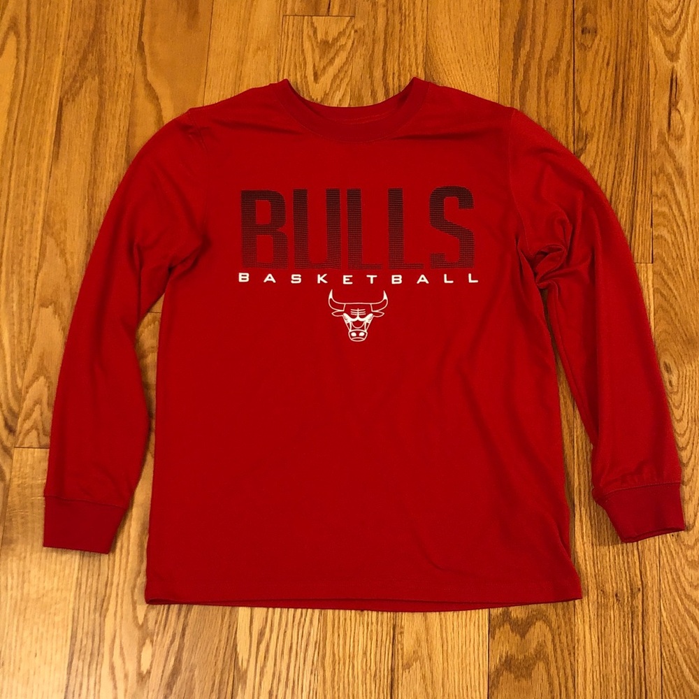 NBA Ultra Game Kids Red Bulls Basketball Long Sleeve Shirt Size 10-12